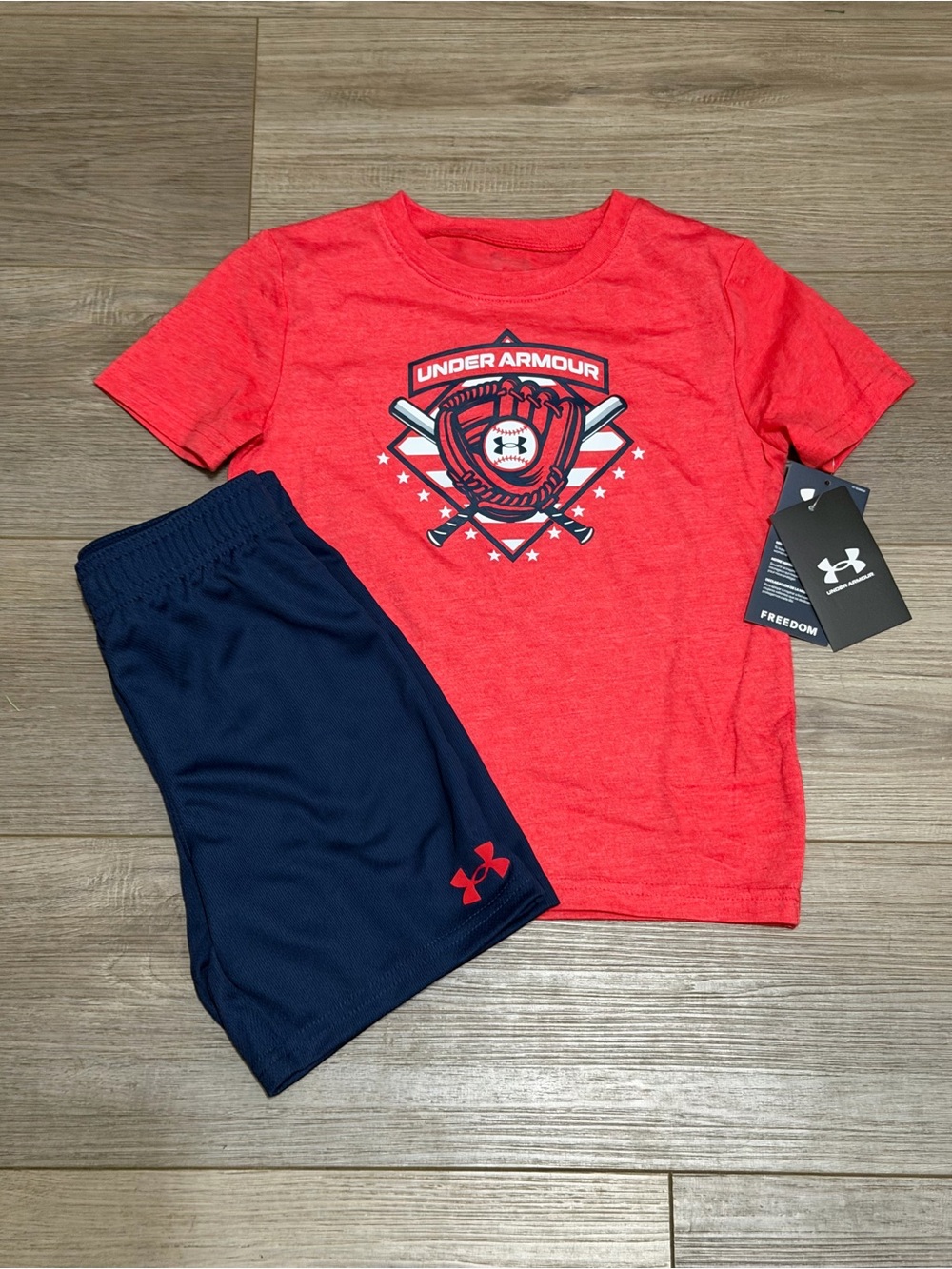 Under Armour Boys 4T Baseball Tee with Shorts Set, New